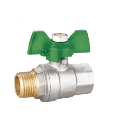 Manual butterfly handle external thread DN15 1/2 brass ball valve